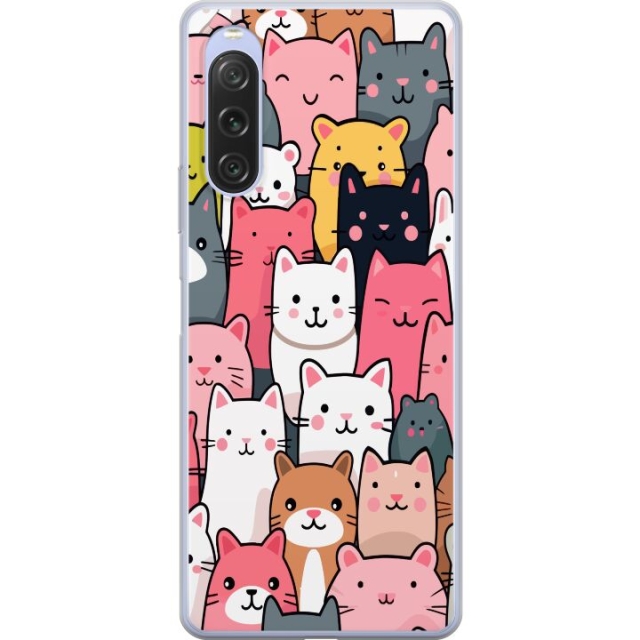 Mobile case for Sony Xperia 10 V with Cat pattern design
