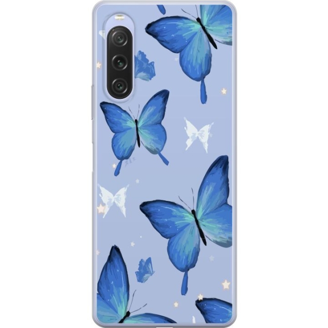 Mobile case for Sony Xperia 10 V with Blue butterflies design