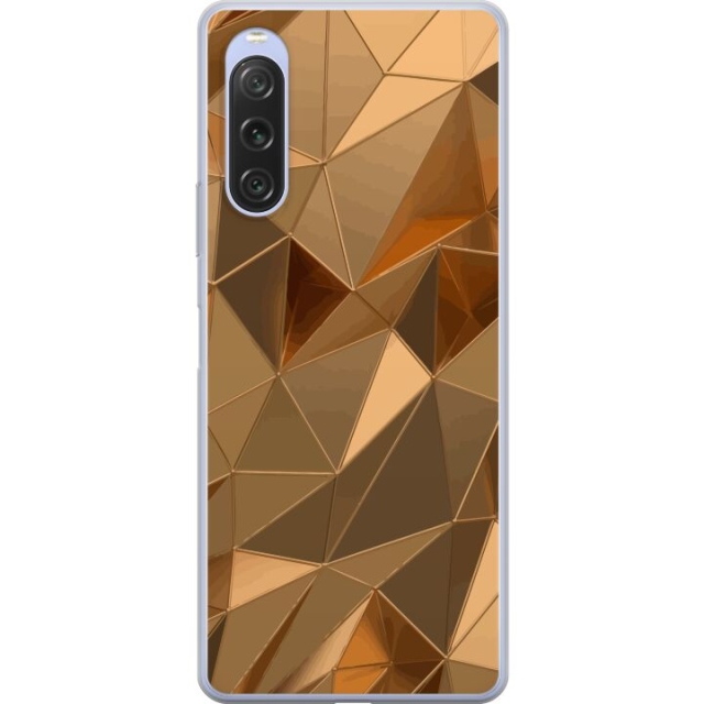 Mobile case for Sony Xperia 10 V with 3D Gold design