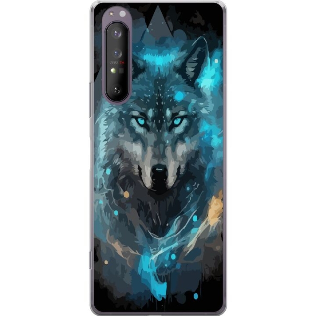 Mobile case for Sony Xperia 1 II with Wolf design