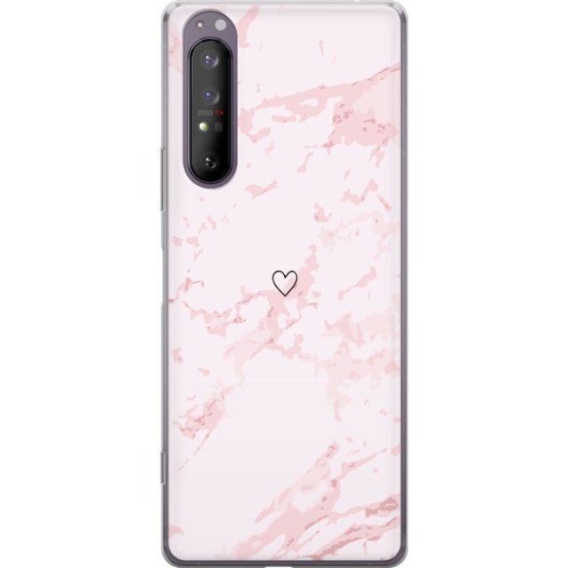 Mobile case for Sony Xperia 1 II with Pink Heart design