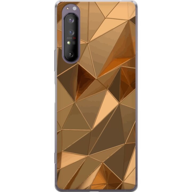 Mobile case for Sony Xperia 1 II with 3D Gold design