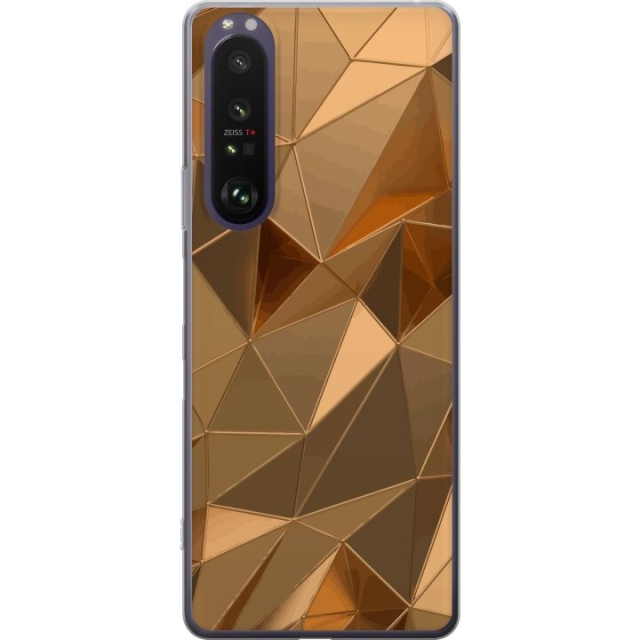 Mobile case for Sony Xperia 1 III with 3D Gold design