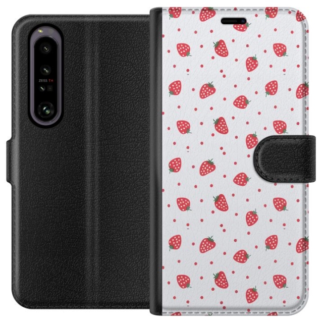 Wallet case for Sony Xperia 1 IV with Strawberries design