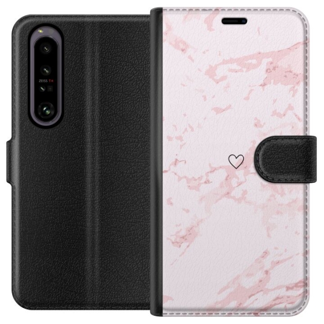 Wallet case for Sony Xperia 1 IV with Pink Heart design