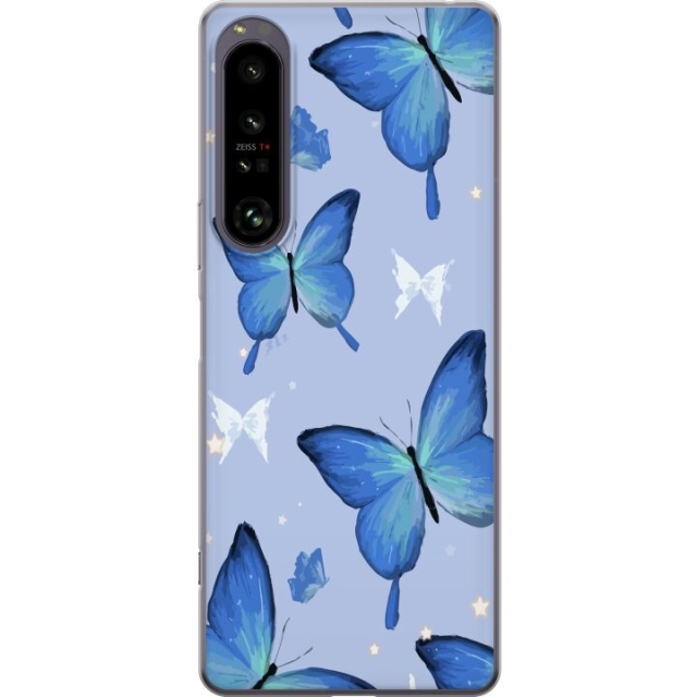 Mobile case for Sony Xperia 1 IV with Blue butterflies design
