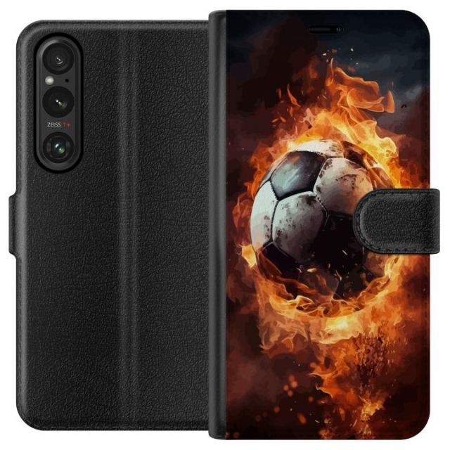 Wallet case for Sony Xperia 1 V with Football design