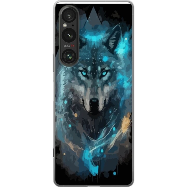 Mobile case for Sony Xperia 1 V with Wolf design