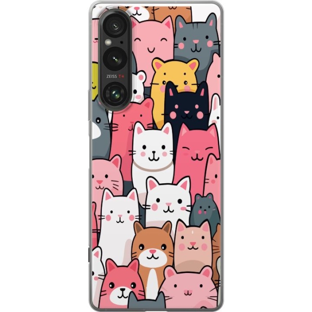 Mobile case for Sony Xperia 1 V with Cat pattern design