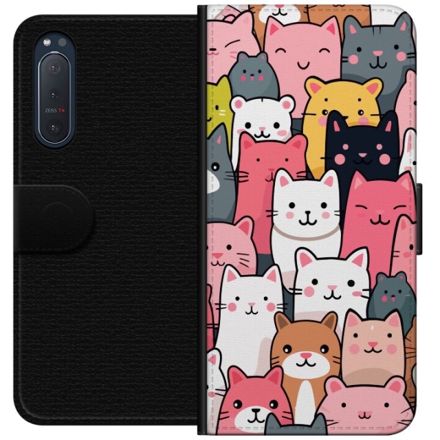 Wallet case for Sony Xperia 5 II with Cat pattern design