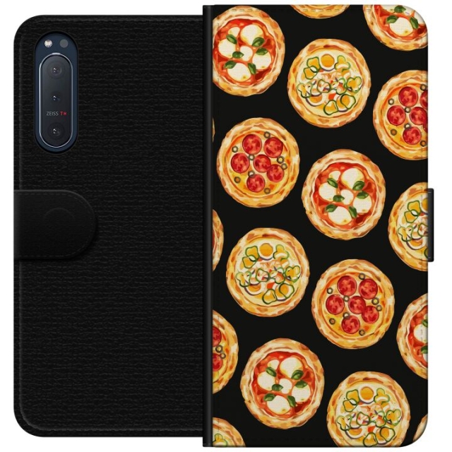 Wallet case for Sony Xperia 5 II with Pizza design