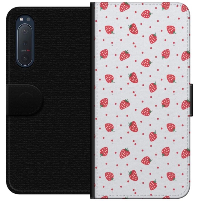 Wallet case for Sony Xperia 5 II with Strawberries design