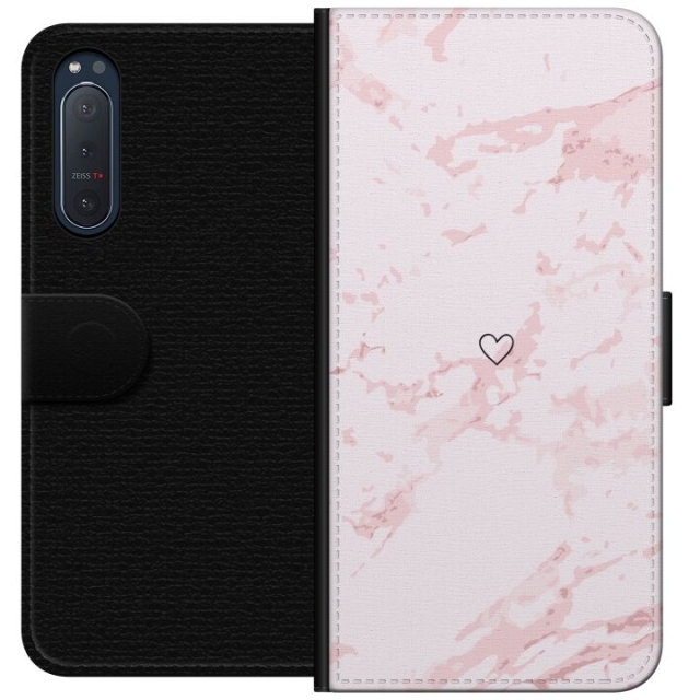 Wallet case for Sony Xperia 5 II with Pink Heart design
