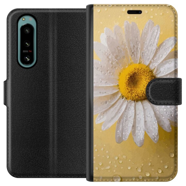 Wallet case for Sony Xperia 5 IV with Porslinsblomma design