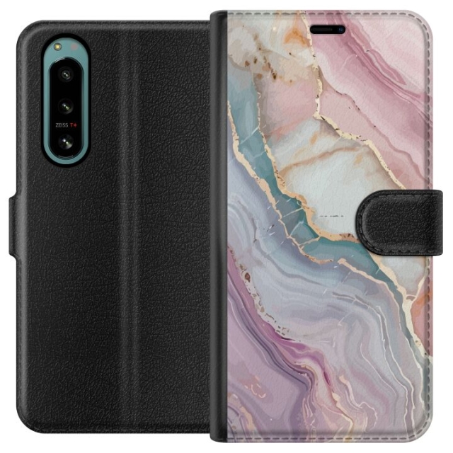 Wallet case for Sony Xperia 5 IV with Marble design