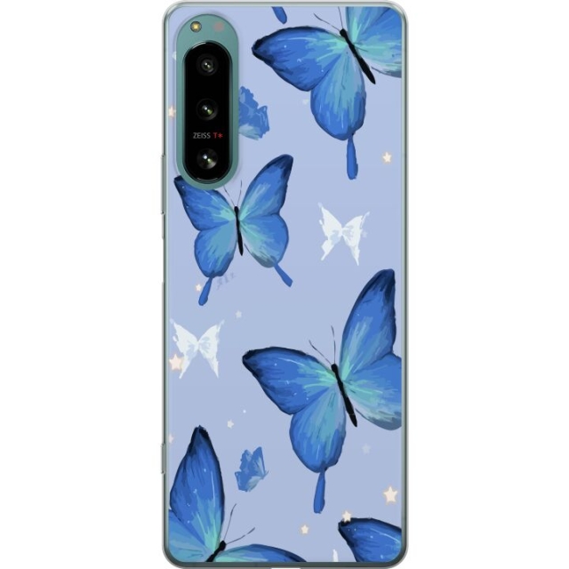 Mobile case for Sony Xperia 5 IV with Blue butterflies design