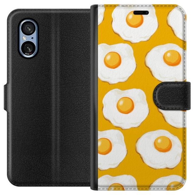 Wallet case for Sony Xperia 5 V with Fried egg design