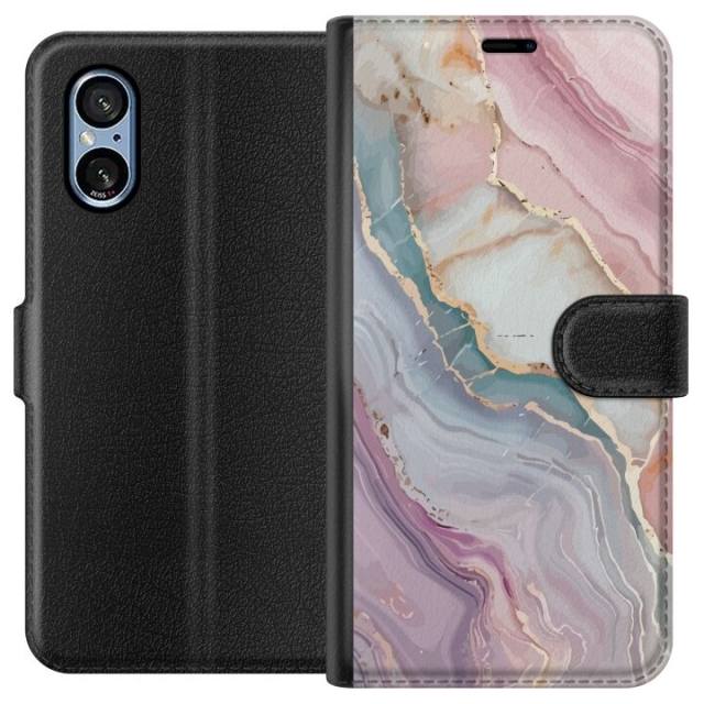 Wallet case for Sony Xperia 5 V with Marble design