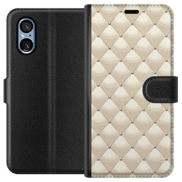 Wallet case for Sony Xperia 5 V with Gold shine design