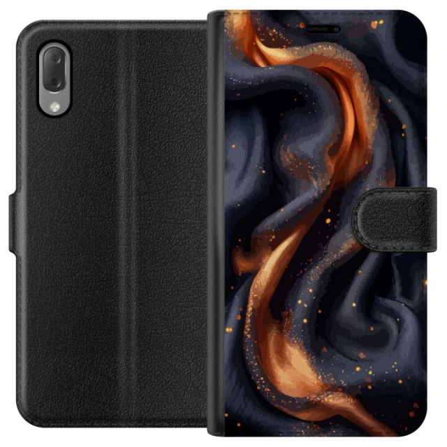 Wallet case for Sony Xperia L3 with Fiery silk design
