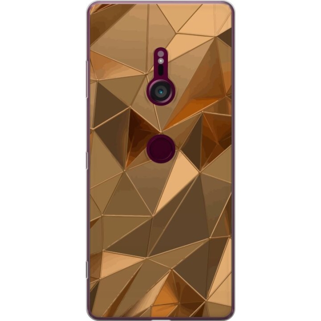 Mobile case for Sony Xperia XZ3 with 3D Gold design