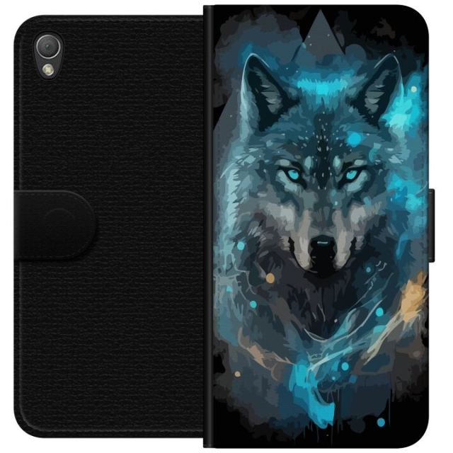 Wallet case for Sony Xperia Z3 with Wolf design