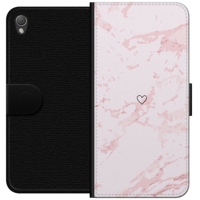 Wallet case for Sony Xperia Z3 with Pink Heart design