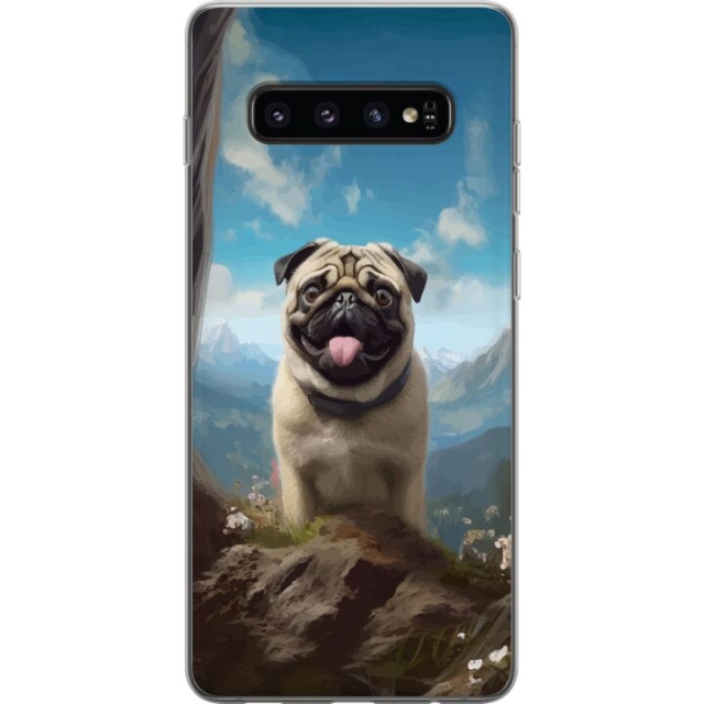 Mobile case for Samsung Galaxy S10 with Happy Dog design
