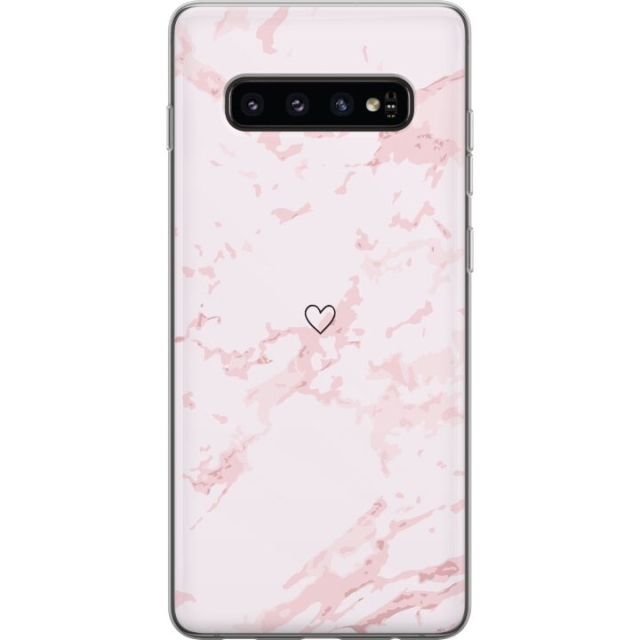 Mobile case for Samsung Galaxy S10 with Pink Heart design