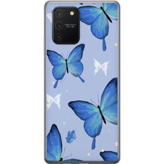 Mobile case for Samsung Galaxy S10 Lite with Blue butterflies design