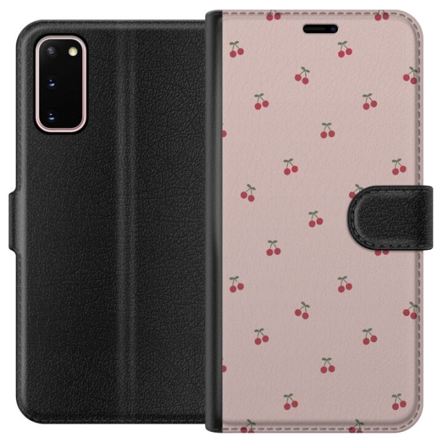 Wallet case for Samsung Galaxy S20 with Cherry design