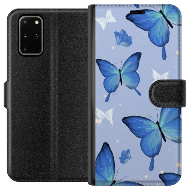 Wallet case for Samsung Galaxy S20+ with Blue butterflies design