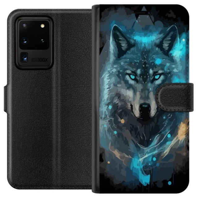 Wallet case for Samsung Galaxy S20 Ultra with Wolf design