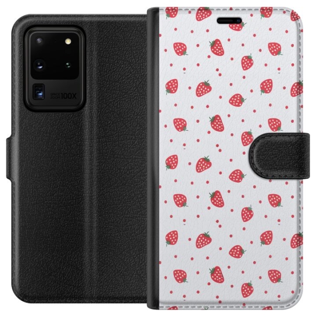 Wallet case for Samsung Galaxy S20 Ultra with Strawberries design