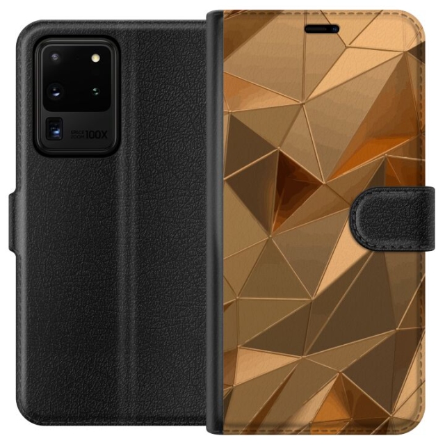 Wallet case for Samsung Galaxy S20 Ultra with 3D Gold design