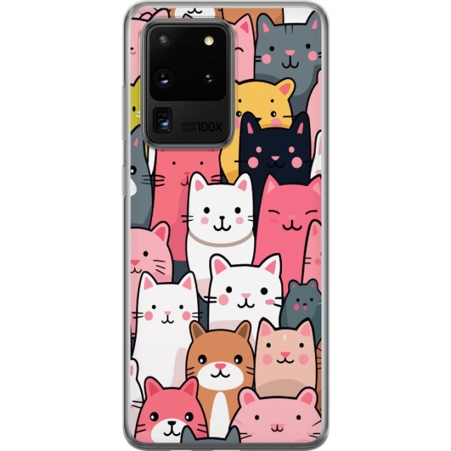 Mobile case for Samsung Galaxy S20 Ultra with Cat pattern design