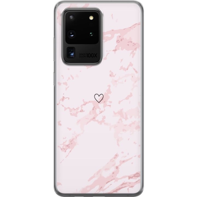 Mobile case for Samsung Galaxy S20 Ultra with Pink Heart design