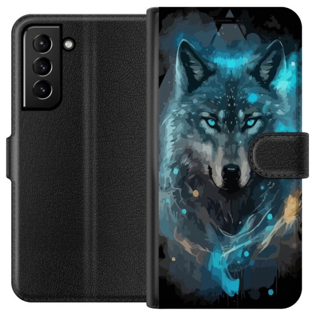 Wallet case for Samsung Galaxy S21+ 5G with Wolf design