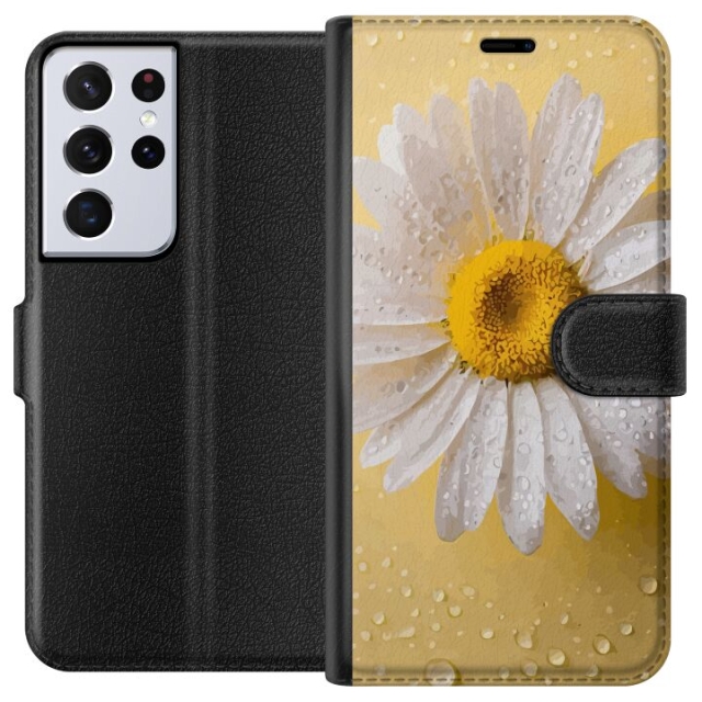 Wallet case for Samsung Galaxy S21 Ultra 5G with Porslinsblomma design