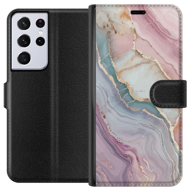 Wallet case for Samsung Galaxy S21 Ultra 5G with Marble design