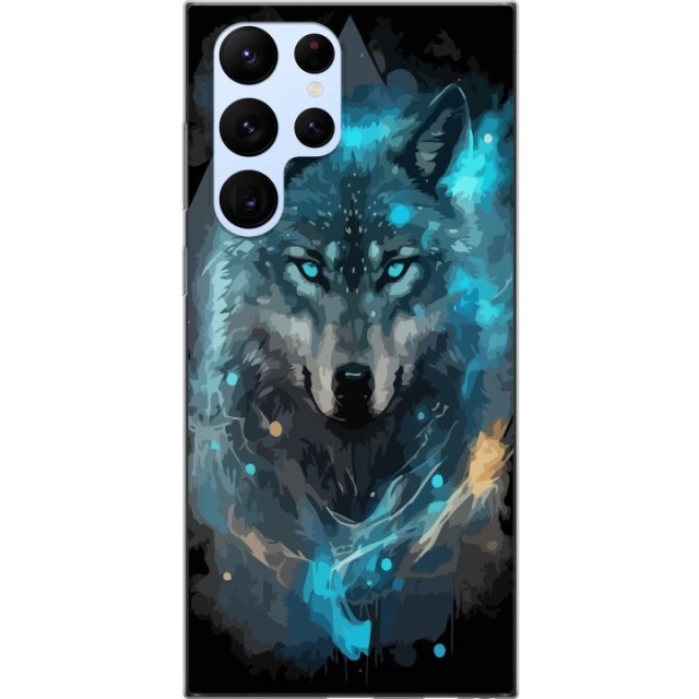 Mobile case for Samsung Galaxy S22 Ultra 5G with Wolf design
