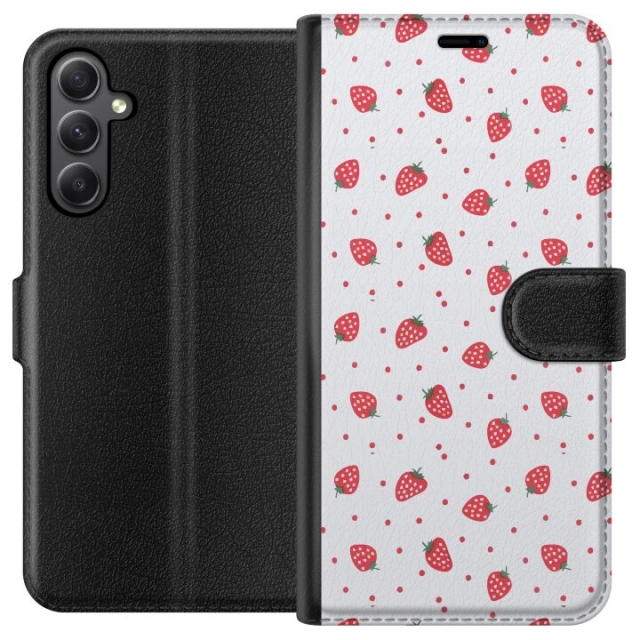 Wallet case for Samsung Galaxy S23 FE with Strawberries design