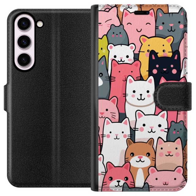 Wallet case for Samsung Galaxy S23+ with Cat pattern design