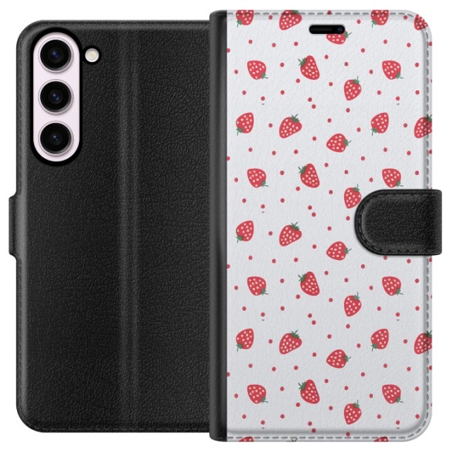 Wallet case for Samsung Galaxy S23+ with Strawberries design