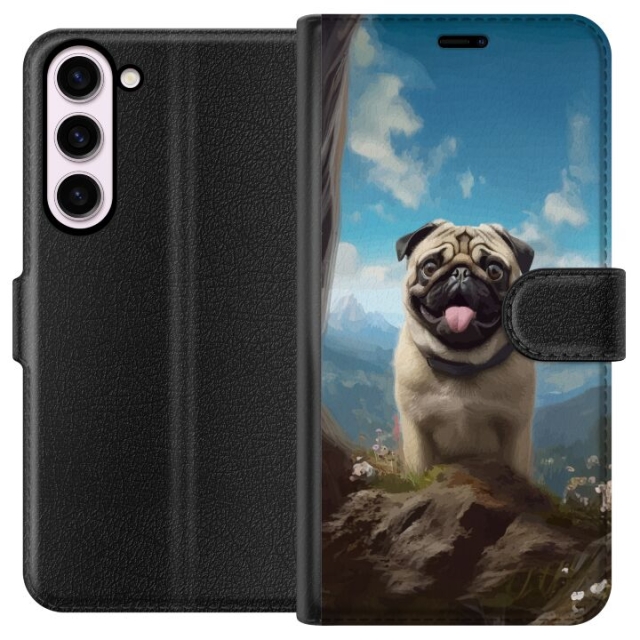 Wallet case for Samsung Galaxy S23+ with Happy Dog design