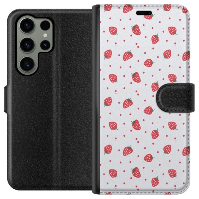 Wallet case for Samsung Galaxy S23 Ultra with Strawberries design