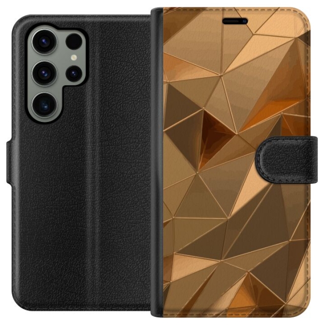 Wallet case for Samsung Galaxy S23 Ultra with 3D Gold design