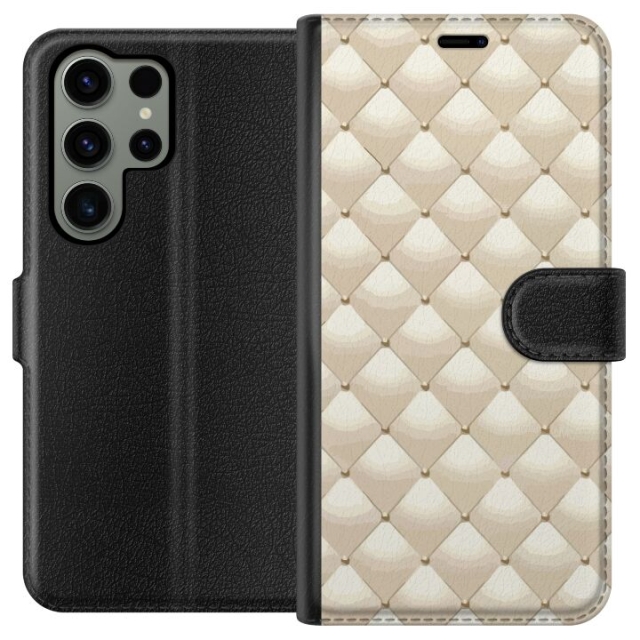 Wallet case for Samsung Galaxy S23 Ultra with Gold shine design