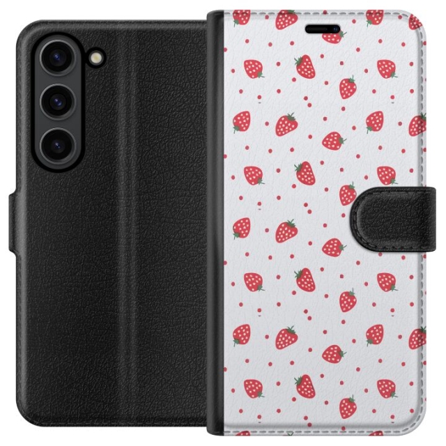 Wallet case for Samsung Galaxy S24+ with Strawberries design