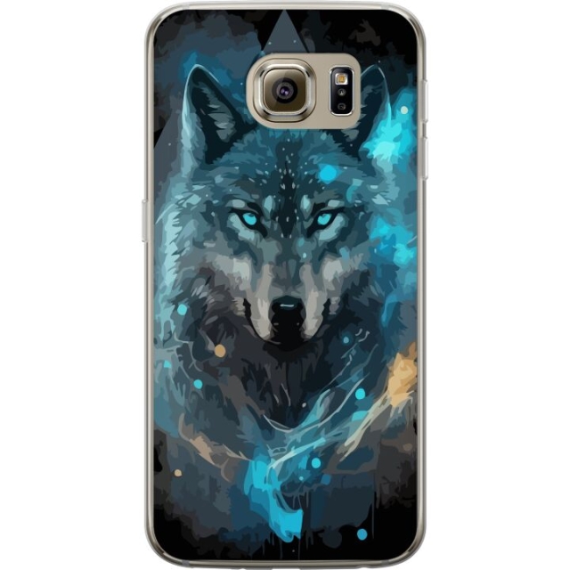 Mobile case for Samsung Galaxy S6 with Wolf design